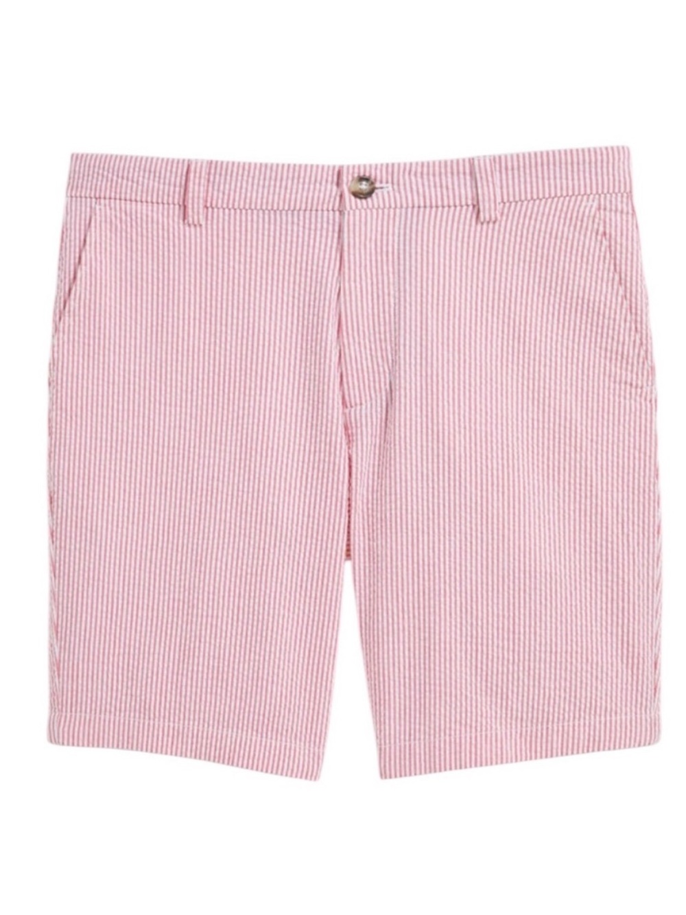 Vineyard Vines Pink Striped Seersucker Flat-Front Shorts